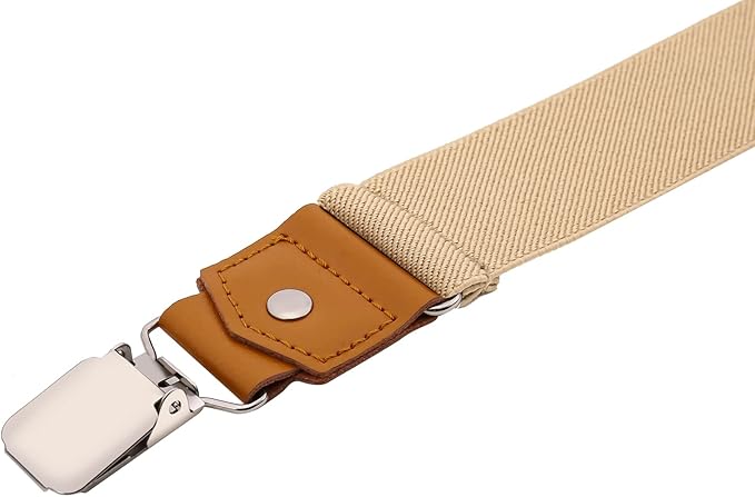 Suspenders for Men Y Back Adjustable Elastic with Strong Clips 47 Inches
