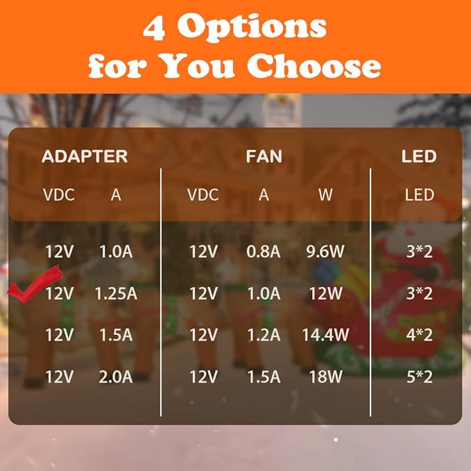 Inflatable Fan Replacement 12V 1.0A, Mini Air Blower Fan with 12V 1.25A Adapter and 3 LED Bulbs for Halloween Christmas Inflatable Outdoor Yard Decorations