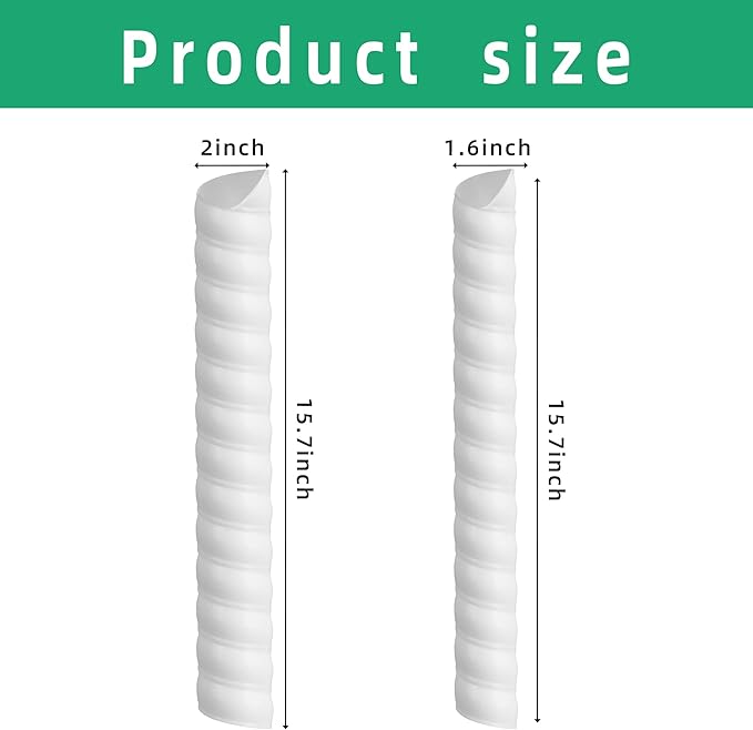 Watayo 4 Pcs Tree Trunk Protector- 2 Size Tree Wraps to Protect Bark- Plastic Spiral Tree Guard- Tree Bark Protector Tube Wraps to Protect Saplings Plants from Deer Rabbit Cats Rodents Mowers