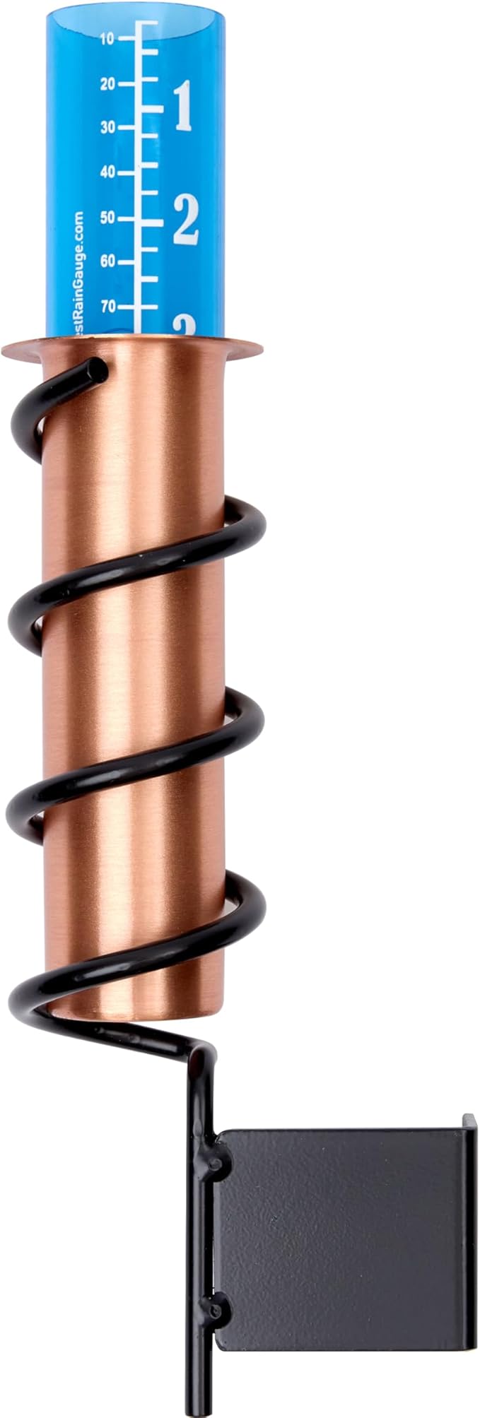 WCRG Copper Rain Gauge for Yard, Wood Fence Steel Mount - Outdoor Sprinkler Gauges, Shatterproof, Winter-Safe, Accurate, Decorative - The Original Floating Rain Gauge, USA Assembled & Designed