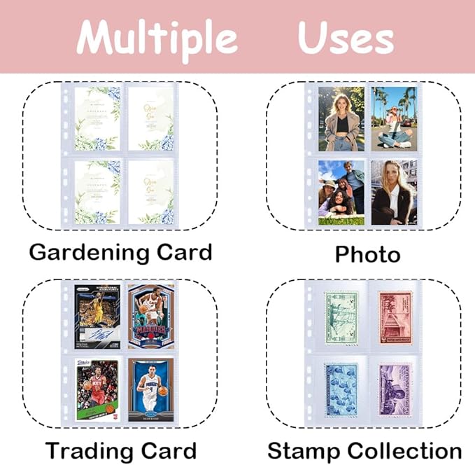 Seed Storage Organizer Binder, 3 Ring Seed Packet Organizer with 100 Clear Pockets(25 Pack Sheet Sleeves), Garden Seed Holder Book for Seed Envelopes Card, Plant Seed Saver, Flower Seed Keeper(A4)
