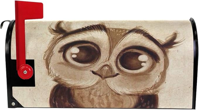 ALAZA WOOR Cute Owl Magnetic Mailbox Cover MailWraps Garden Yard Home Decor for Outside Oversized-25.5" x20.8"