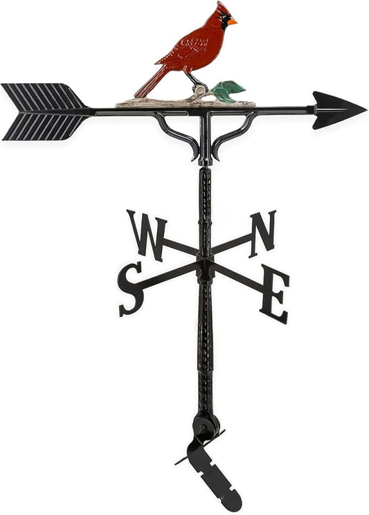 Montague Metal Products 32-Inch Weathervane with Color Cardinal Ornament