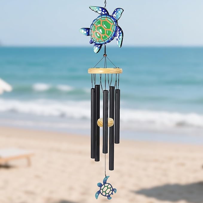 Wind Chimes for Outside Metal Aluminum 41.7" Inches Wind Chime with Turtle Outdoor Decor Large Unique Wind Chimes for Festivals/Birthday for Mom Dad Grandma Home Garden Patio Decor