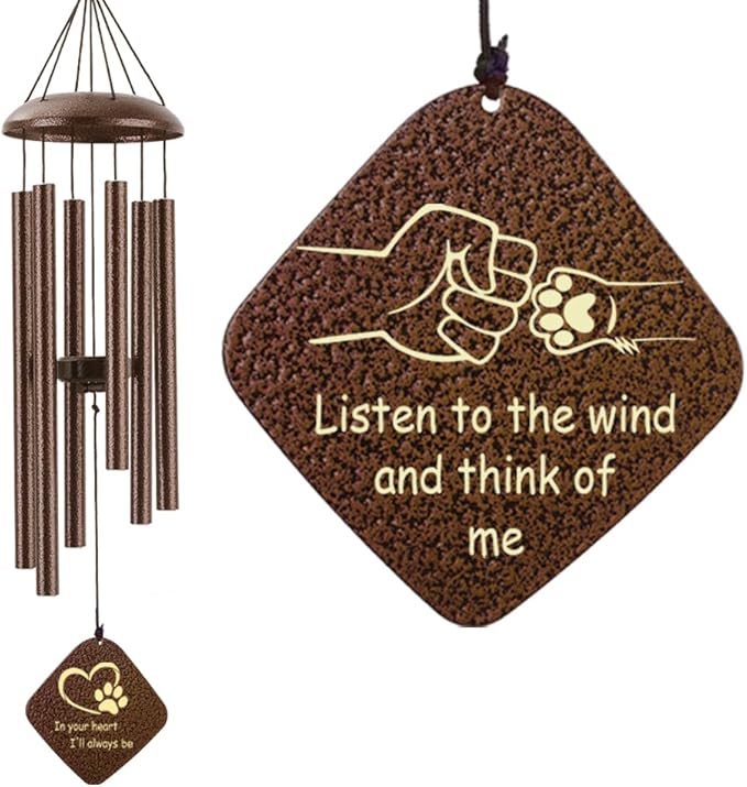 Dog Memorial Gifts, Pet Memorial Wind Chimes for Dogs, Loss of Dog Passing Away Remembrance Bereavement Sympathy Gift, Cat Memorial 32"