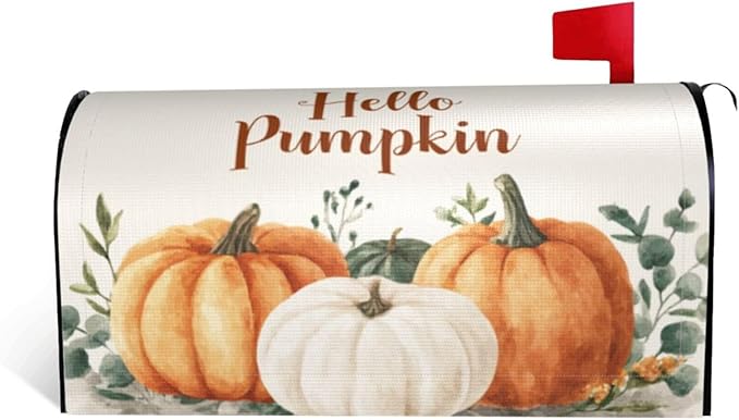 Mailbox Covers Pumpkin Watercolor Fall Thanksgiving Pumpkin Watercolor Fall Thanksgiving Magnetic Letter Post Box Cover Standard Size 21 x 18 Inch Garden Yard Home Decorative