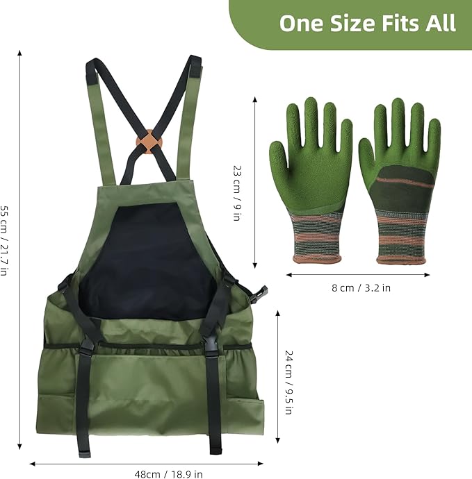 Gardening Apron Fruit Picking Bag, Harvesting Pouch with Quick Release Pocket, Vegetable Harvest Picking Bag