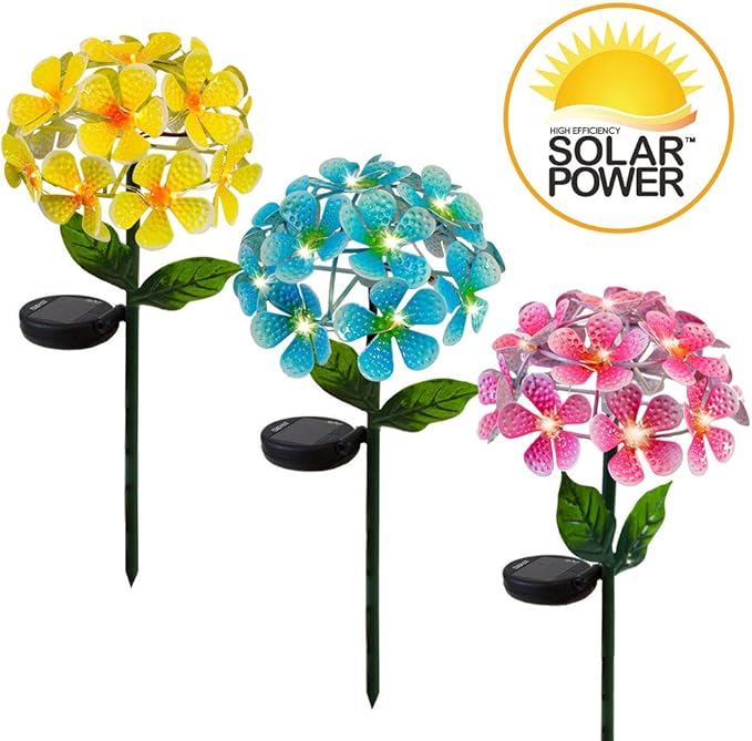 Touch Of ECO Solar LED Metal Flower Stake Light - Perfect for Your Garden, Patio, Walkway, or Outdoor Living Area - Includes 1 Flower Light