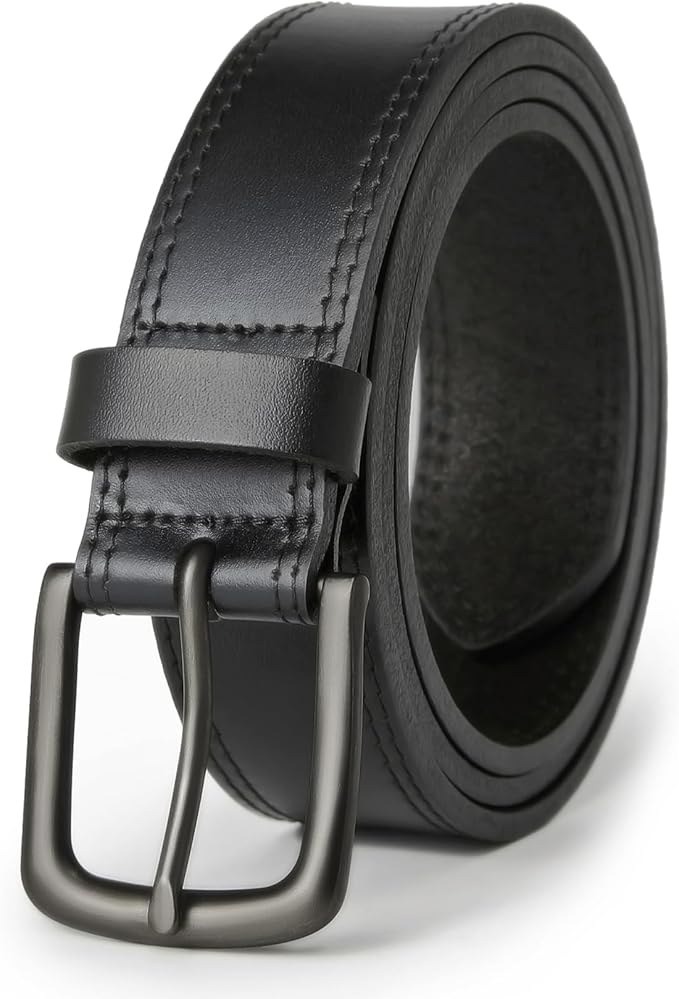 VATAN Men's Genuine Leather Casual Every Day Jeans Belts, Handmade Men Leather Belt with Gift Box