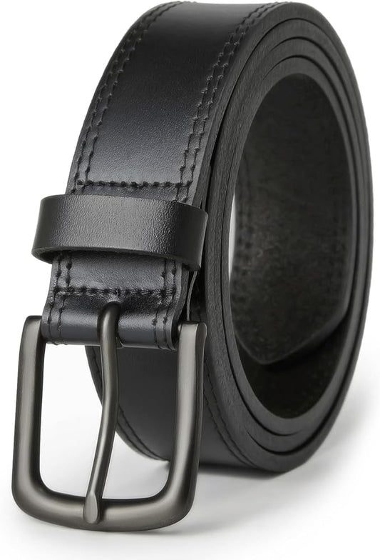 VATAN Men's Genuine Leather Casual Every Day Jeans Belts, Handmade Men Leather Belt with Gift Box