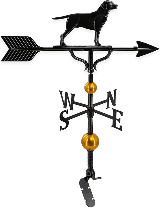 Montague Metal Products 32-Inch Deluxe Weathervane with Satin Black Retriever Ornament