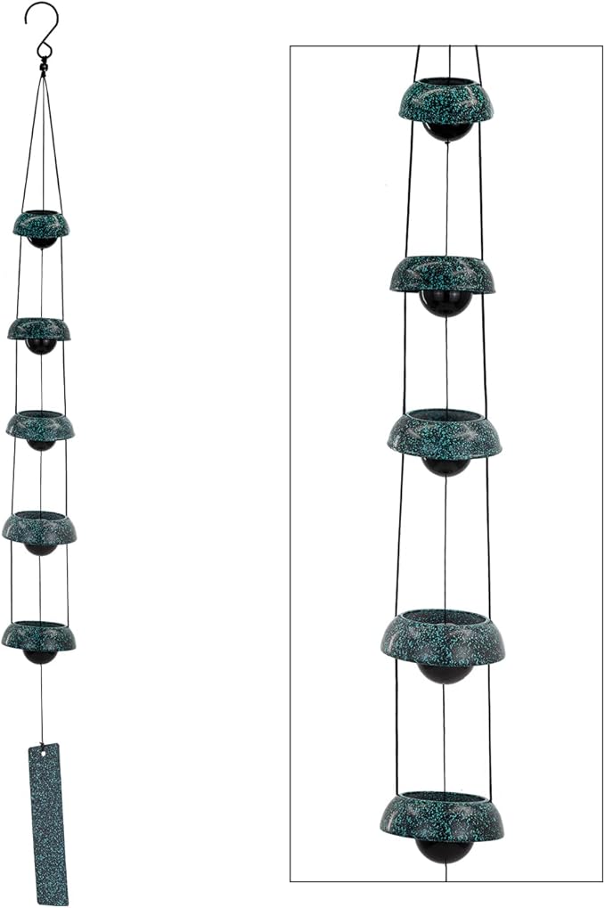 Bell Wind Chimes, Temple Wind Bell, Red Copper Wind Chimes with 5 Bells, Feng Shui Wind Chime for Home Yard Outdoor Decoration, A Great Memorial Wind Chime for Someone Who Loves Peace
