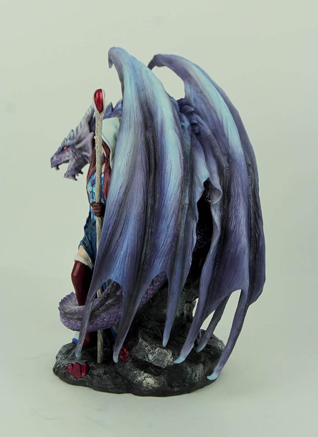Veronese Design Dragon's Mage by Anne Stoke Sorceress and Dragon Statue