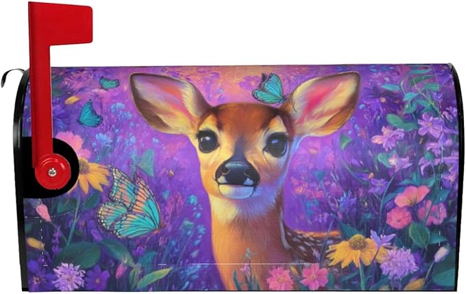 Deer Mailbox Covers Magnetic Letterbox Covers 21x18 Inch for Garden Outdoor Decoration