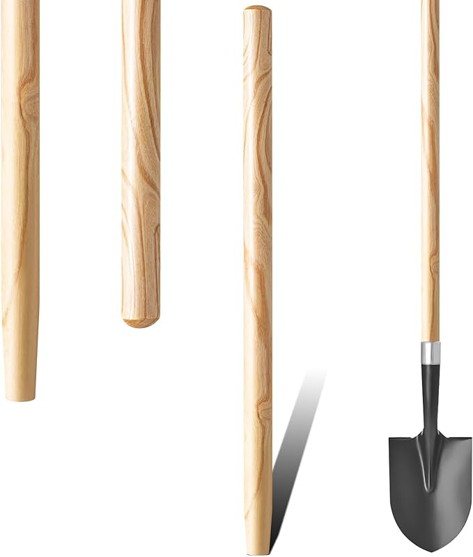Menkxi 1 Pcs Wooden Shovel Handle Replacement 41" (104cm) for Long D Handle Shovels Garden Tool, 1-1/2" Diameter
