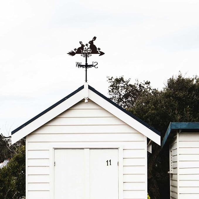SUPERDANT Rabbit Weathervane Rabbit Weather Vane for Roof Mount Animal Metal Weathervane for Garden Wind Direction Indicators for Farmhouse Yard Outdoor Farm Barn Sheds Patio Decoration