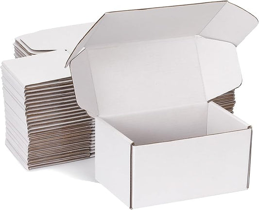 Small Shipping Boxes 6x4x3 Inch (25 Pack) - Sturdy White Corrugated Cardboard Boxes for Small Business, Ecommerce, Mailing & Packaging | Recyclable Gift & Storage Boxes