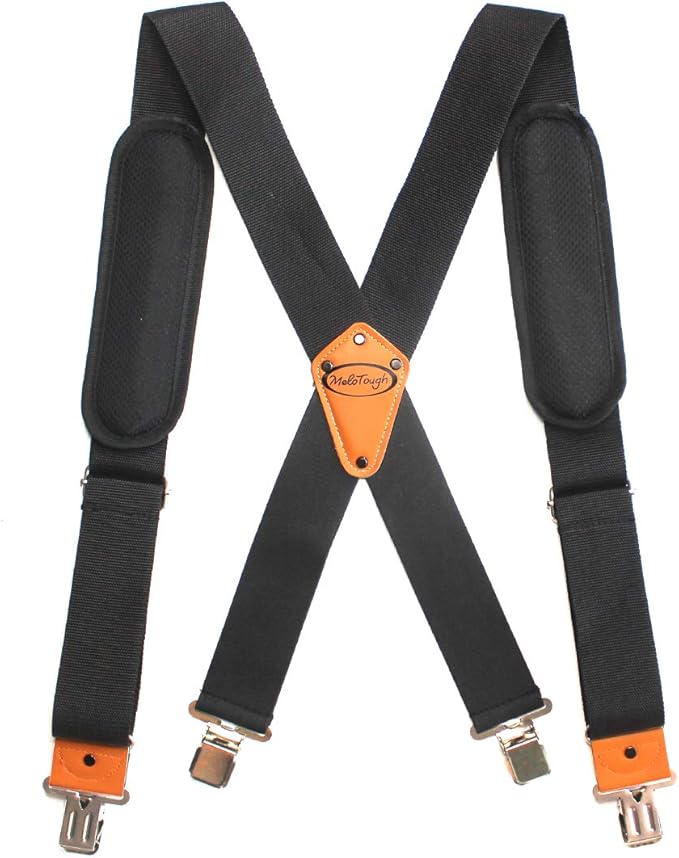 MELOTOUGH Tool Belt Suspenders Work Belt Suspenders for Heavy Duty Work Movable shoulder Padded Suspenders for Tool Belt (Black),Father Day Deal,Father Day Gift,Father Day Deal