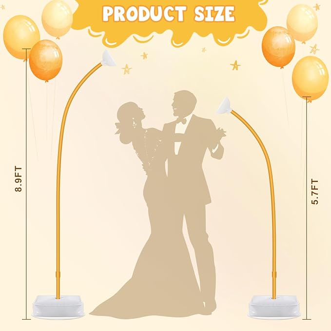 Chamvis Balloon Arch Stand, Ajustable Balloon Arch Kit Wedding Arch Frame Flower Arch Stand Half Curve Arch Backdrop Balloon Stand
