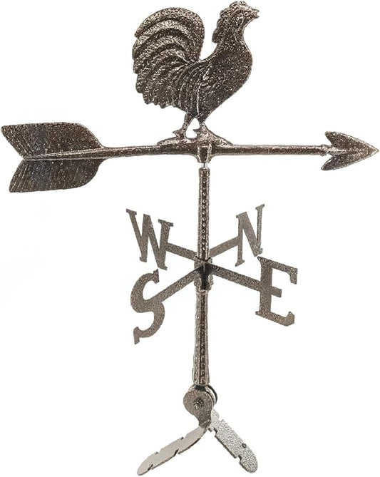 Montague Metal Products - Weathervane - Cast Aluminum Weathervane -Includes Roof Mount - 6 Colors Available (Rooster, Hammered Bronze)