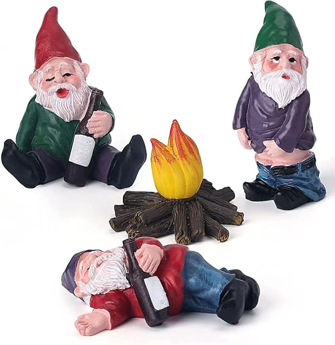 Small Gnomes Garden Decoration for Yerd, 3 Types Mini Funny Gnomes Figurines Room Garden Decor Sculptures for Outdoor Patio Lawn Balcony Plant