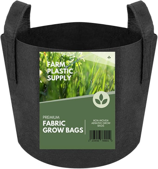 Farm Plastic Supply - 200 Gallon Fabric Grow Bags - (1 Pack) - Nonwoven Fabric Pots with Handles, Grow Bag, Plant Grow Bags, Garden Bag, for Farming, Gardening, Agriculture