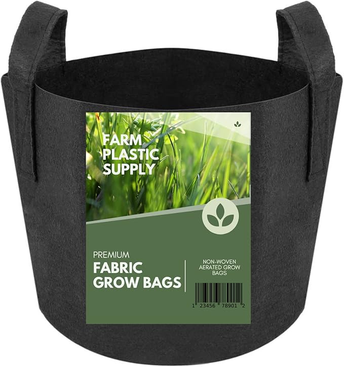Farm Plastic Supply - 100 Gallon Fabric Grow Bags - (1 Pack) - Nonwoven Fabric Pots with Handles, Grow Bag, Plant Grow Bags, Garden Bag, for Farming, Gardening, Agriculture