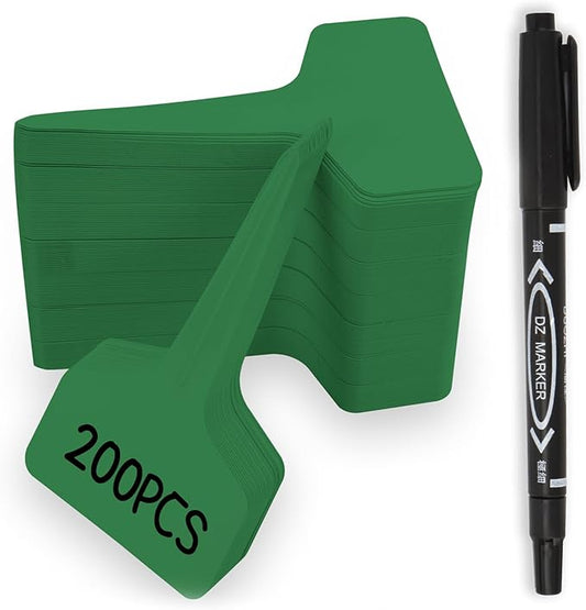 Plant Labels,200pcs Plant Name Tags,Green Plant Markers,Gardening Supplies,Garden Labels Outdoor Waterproof,Garden Markers,Plastic Plant Labels for Seedlings,Greenhouse Accessories,Plant Nursery