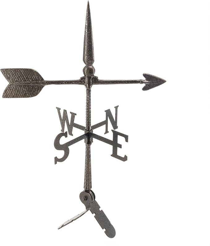 Montague Metal Products - 24″ Aluminum Spear Weathervane - 6 Colors Available - Outdoor Windvane - Roof Metal Decor - Mount Included (4 to Choose from) - Hand Cast Aluminum Weathervane
