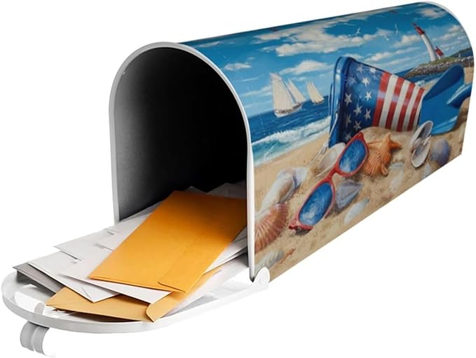 Coastal Lighthouse Mailbox Covers Magnetic Letterbox Covers 21x18 Inch for Garden Outdoor Decoration