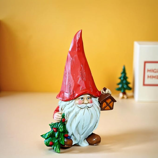 Christmas Gnome Figurine - 6.2" Resin Collectible,Charming Gnome Statue for Garden, Patio, Yard, Lawn & Porch | Funny Sculpture: Great Gift for Christmas, Thanksgiving, Mother's Day & Birthdays