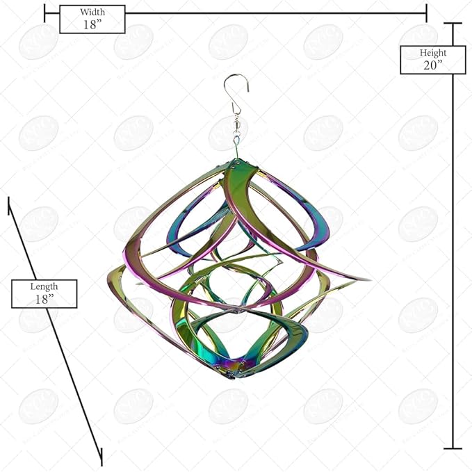 Red Carpet Studios The Original Cosmix Deluxe Helix Wind Spinner, Large 20-Inch, Triple Iridescent