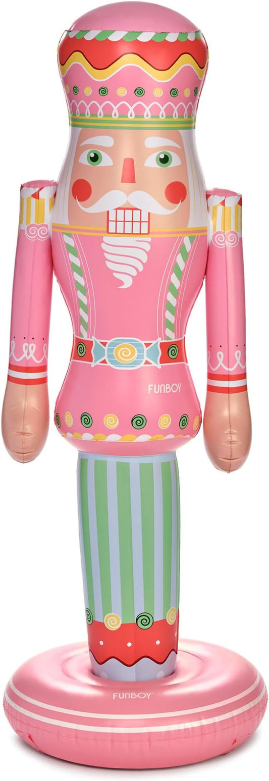 FUNBOY Pink Inflatable Nutcracker – 5ft Tall Indoor/Outdoor Holiday Decoration – Oversized Christmas Yard Décor