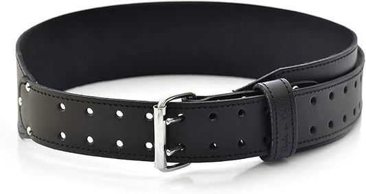 Style N Craft 3" Wide Tapered Full-Grain Leather Work Belt, Durable and Rugged Belt, Black (75437)