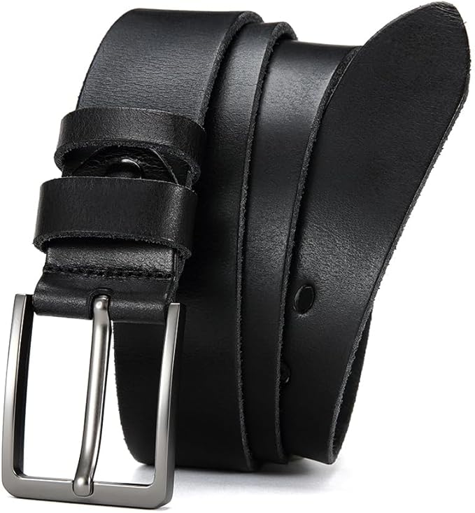DOOPAI Men's Genuine Leather Casual Belt -Full Grain Leather Belt for Men- 1.5" Handmade Jeans Belt with Gift Box