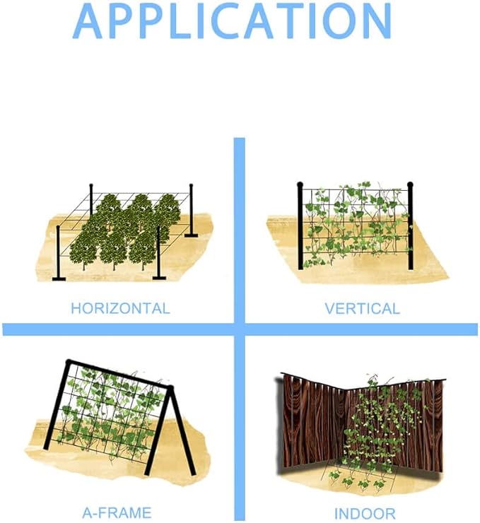 Heavy Duty Green Trellis Netting Roll - 59''x328' Plastic Plant Green Trellis Net for Climbing Plants