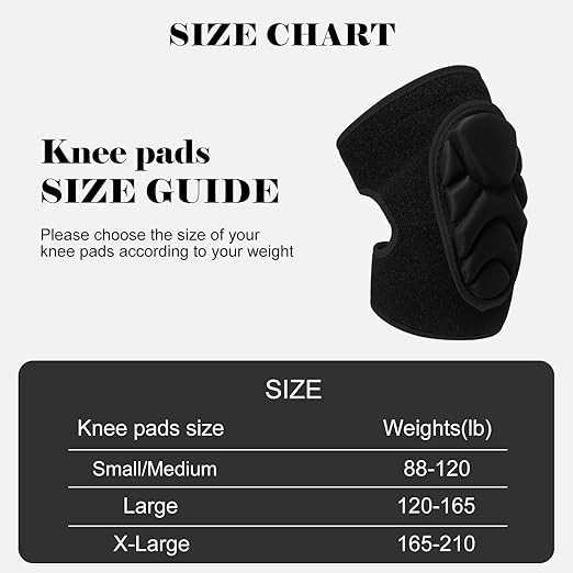 Adult Knee Pads for Gardening, Non-Slip Collision Adjustable Kneepads with Thick EVA Foam for House Cleaning, Construction Work, Volleyball, Dance, Football (Medium, Black)