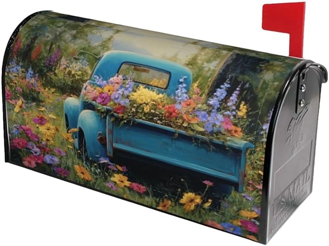 Spring Truck Mailbox Covers Magnetic Letterbox Covers 21x18 Inch for Garden Outdoor Decoration