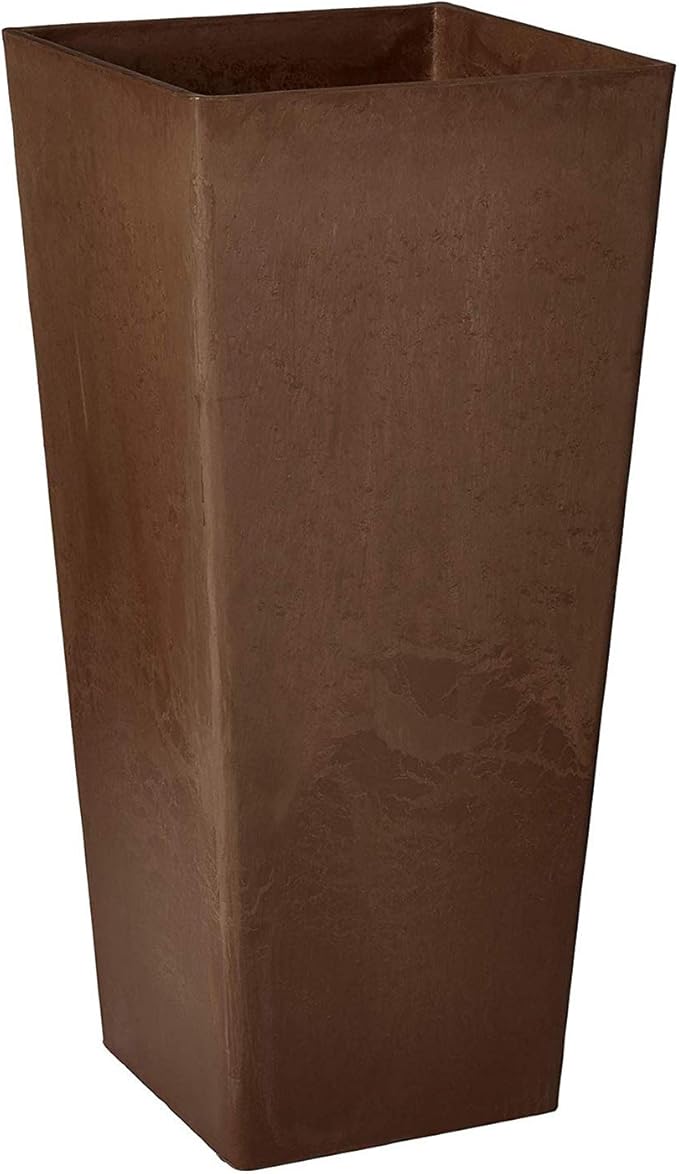Arcadia Garden Products PSW FS32C Contempo Tall Square Planter, 13 by 13 by 28-Inch, Chocolate