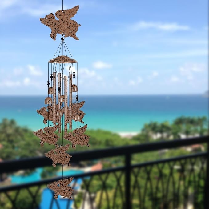 Flying Pigs Wind Chimes for Garden, Home, Balcony, Yard, Outdoor Decoration, Pig Wind Bells, Memorial Wind Chime, Wind Catcher, Blessing Wind Bells Xmas Gifts for Mom, Grandma, Family, Women, Friend