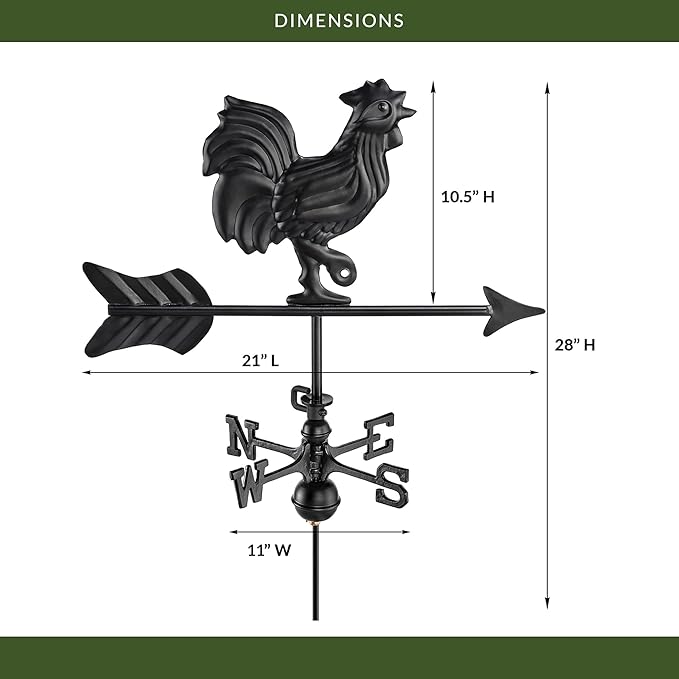 Good Directions Shed Size Rooster Weathervane