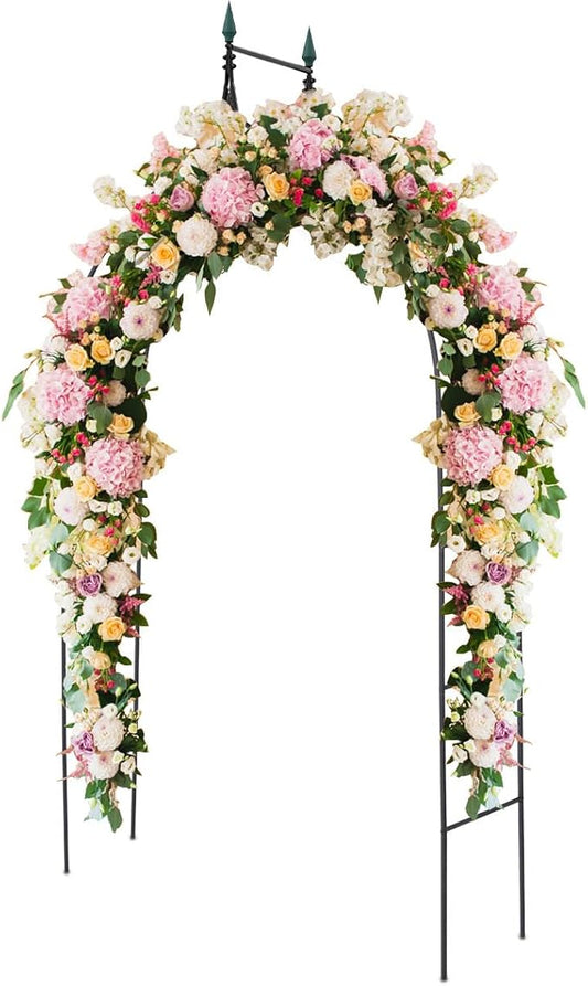 S AFSTAR 9.5 Ft Metal Arch, Outdoor Garden Arch for Various Climbing Plant Flower, Wedding Backdrop Stand Archway Arbor for Wedding Garden Party Ceremony Gothic Style Decoration, Easy-to-Assemble (1)