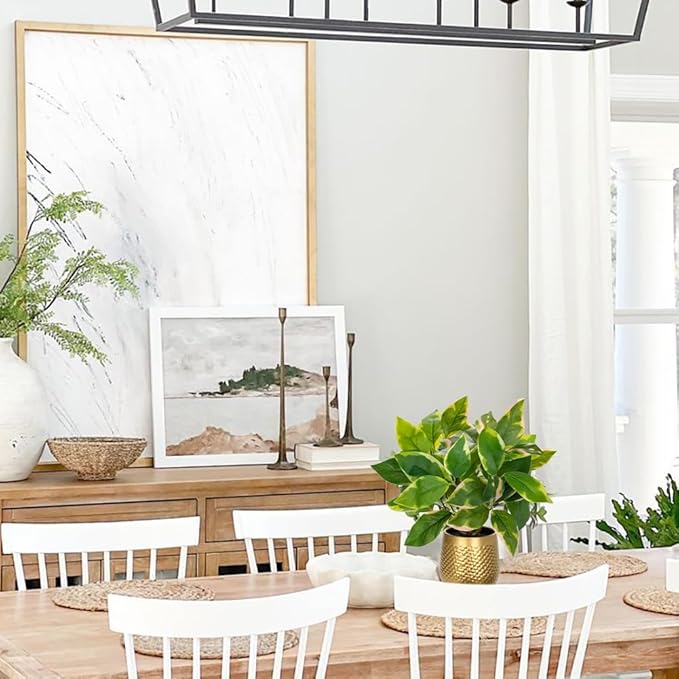 Oairse Articicial Plants Indoor Small Fake Plants in Pots Faux Pothos N‘ Joy Potted Plant Fake Indoor Plants with Gold Pots for Bathroom Living Room Office Desk Shelves