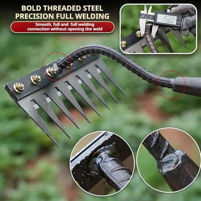 Gardenia Iron Weeding Rake, 2025 Gardenia Iron Weeding rake, Ironrake The Heavy-Duty Irons Weedings Rakes,Irons Rakes for Gardening and Weedings ((6 Teeth))