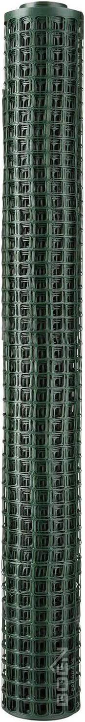 BOEN Garden Fence Temporary Barrier Outdoor Fence for Dog, Rabbit or Deer, Garden Netting Plastic Mesh Plant Protection (40" x 25', Green)