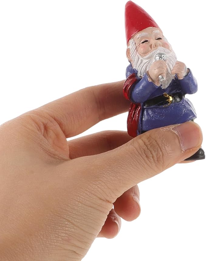 SUPVOX Gnomes Fairy Resin Statues: Happy Gnomes Dancing Celebration Musical Band Garden Gnome Set Mini Gnome Statue Miniature Fairy Gardens Micro Landscape Dwarfs Statue Ornaments 4pcs