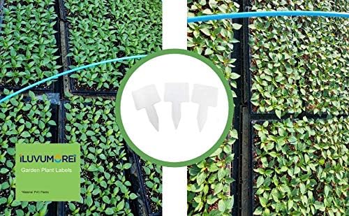 50 Pcs T-Type 5 Inch Thick Plastic Plant Nursery Garden Labels Pot Marker Stake Tags White Large 2.62" by 2.25" Head Waterproof Plant Labels
