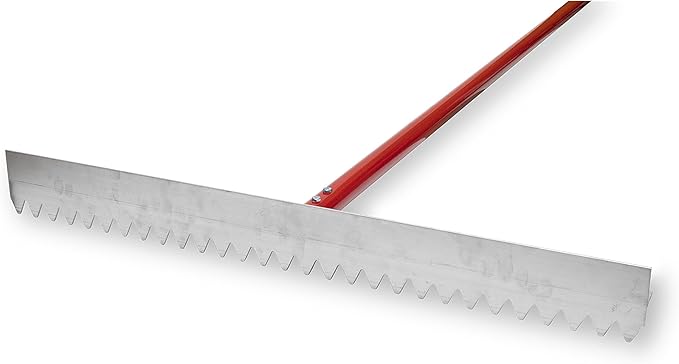 MARSHALLTOWN Asphalt Lute Rake, Sharp 32 Inch Blade, 72 Inch Aluminum Handle, T Connector, Made in The USA, RED700028C