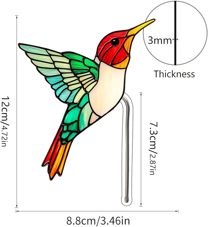 Bird Acrylic Stakes 4.5 Inch Colorful Bird Garden Decoration Acrylic Plant Label Signs for Flower Pot Planter House Decors Indoor Outdoor Plant Pot Decoration (Bird2)