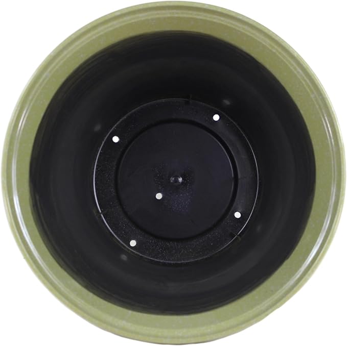 Garden Elements Round Plastic Logo Modern Planter, Lime Green, Large 14.75"